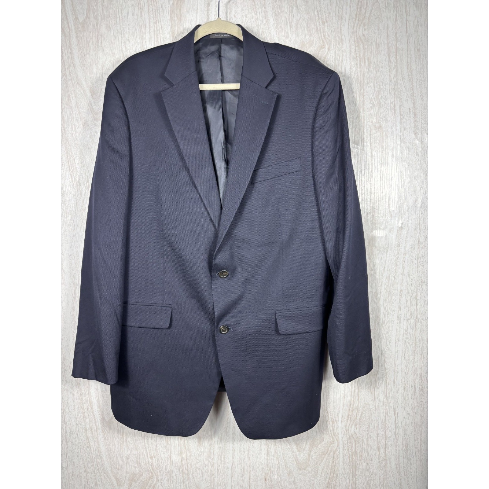 Lauren Ralph Lauren Wool Blazer Mens 44l Navy Tailored Sport Coat Classic
